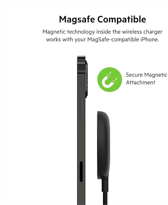 Belkin Magnetic Portable Wireless Charger Pad 7.5W No PSU - White Belkin Magnetic Portable Wireless Charger Pad 7.5W No PSU - White